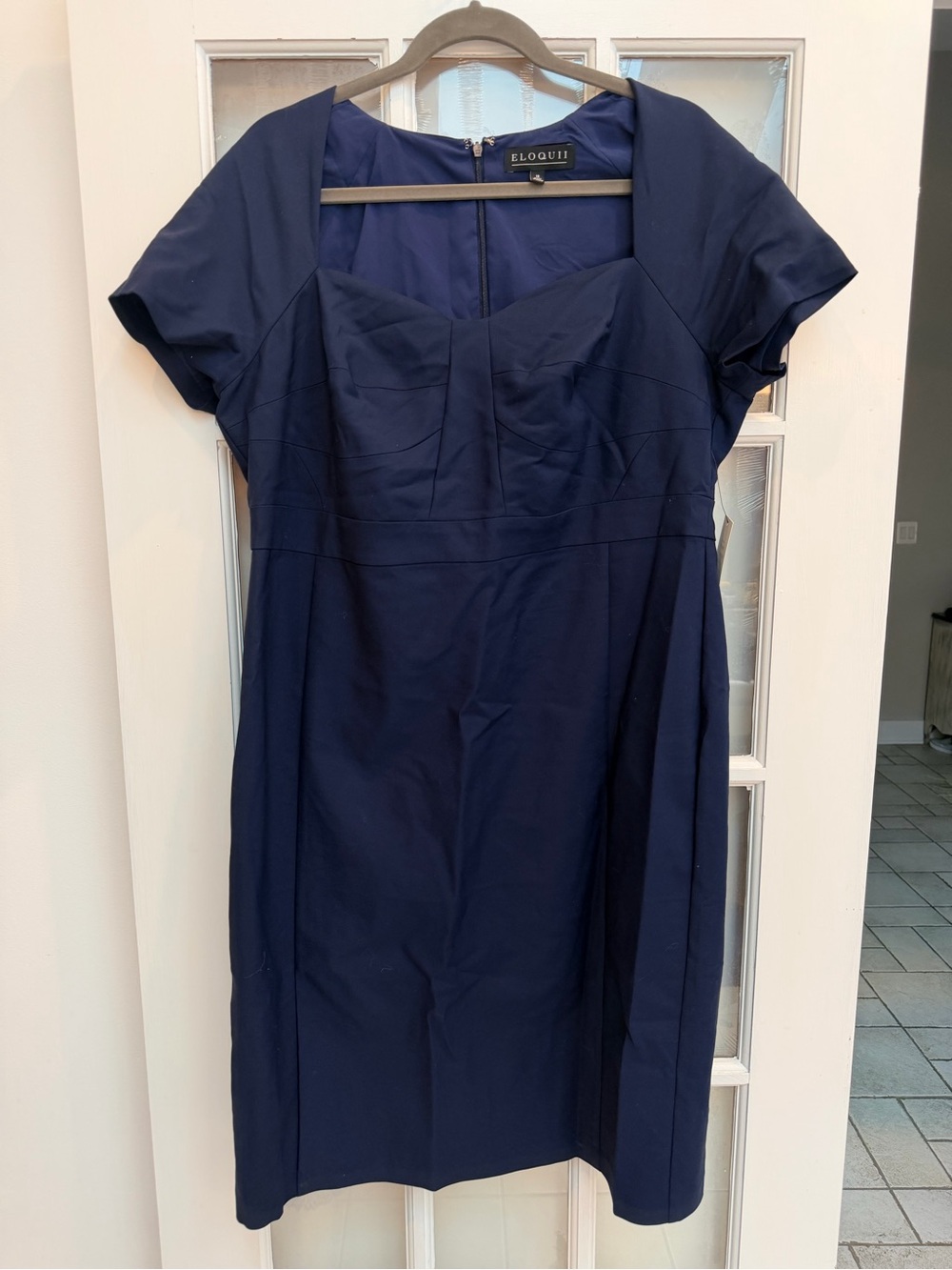 Eloquii Classic Chic Timeless Stretch Fitted Navy Sheath Dress Plus Size 18 NWT - Picture 10 of 10